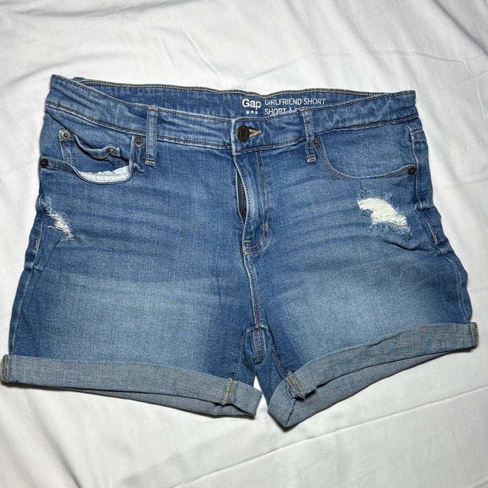GAP Blue Jean Shorts Distressed Cuffed